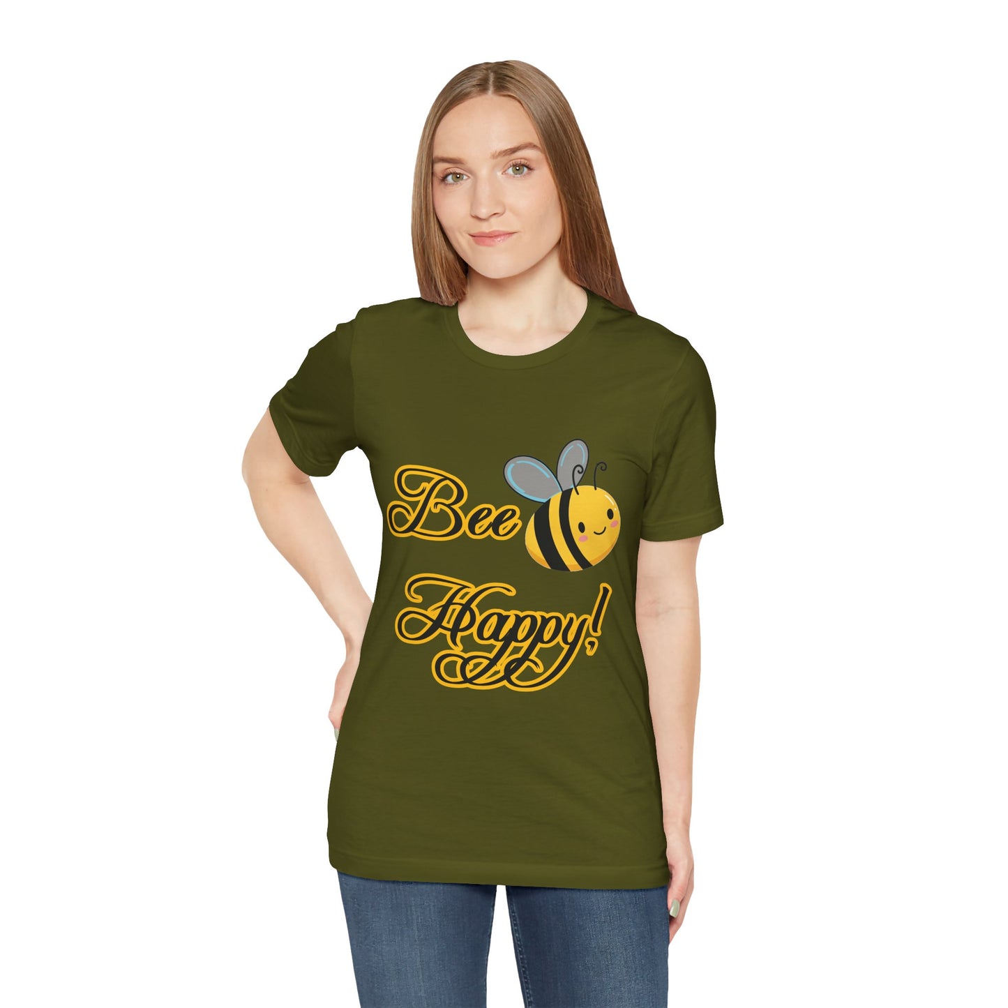 Bee Happy Unisex Jersey Tee - Cheerful Graphic T-Shirt for Positive Vibes