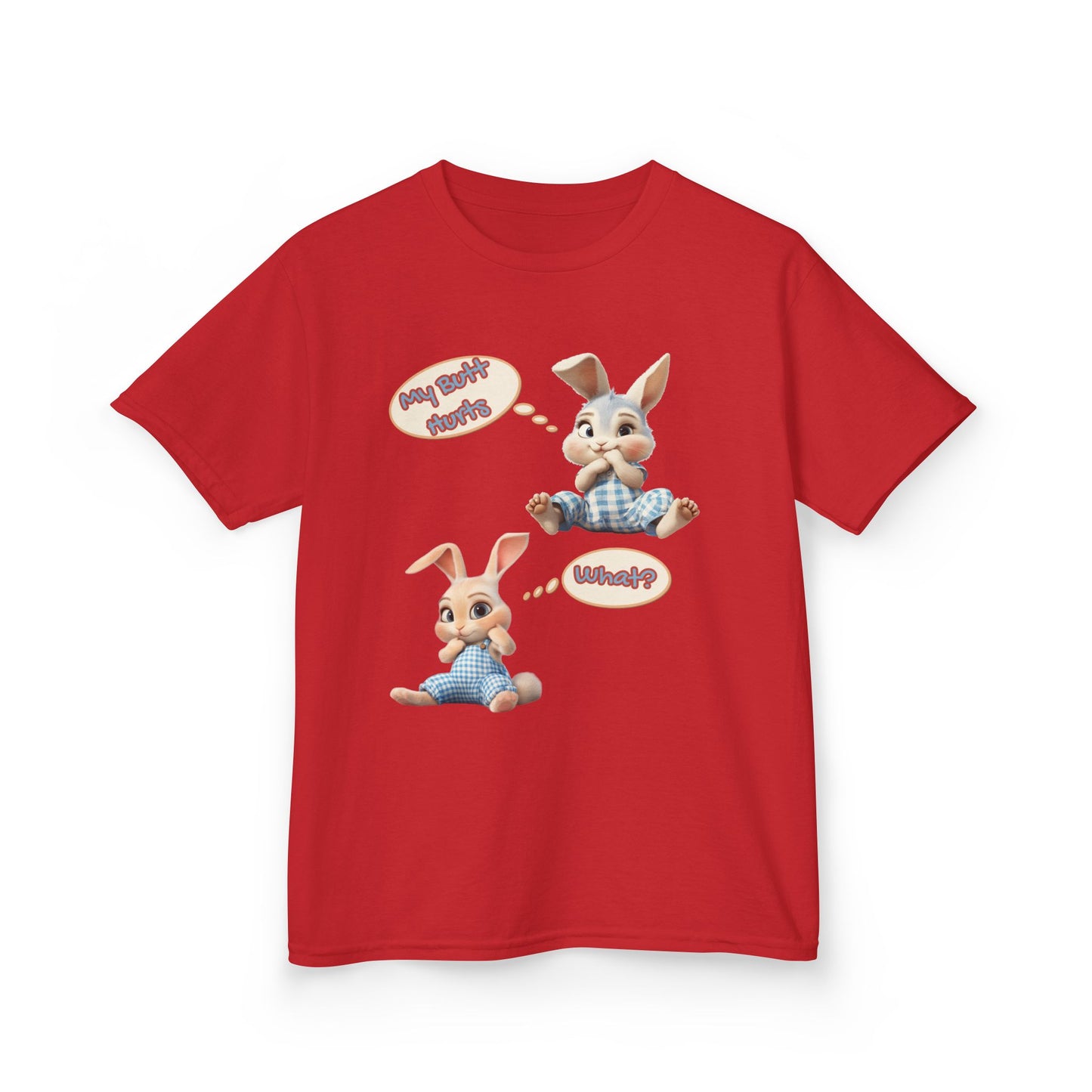 Cute Bunny Youth Heavy Cotton Tee - "My Butt Hurts" Graphic T-Shirt