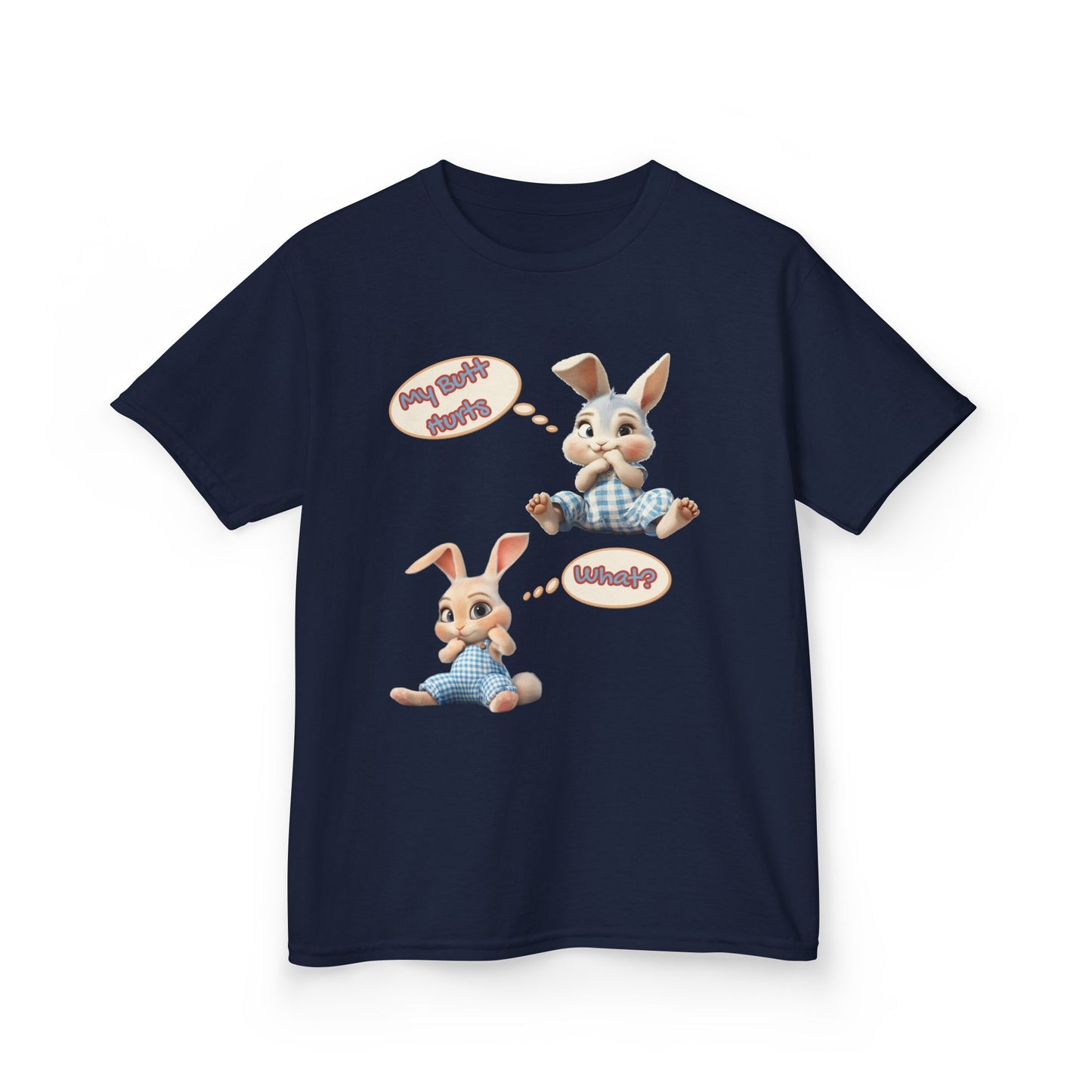 Cute Bunny Youth Heavy Cotton Tee - "My Butt Hurts" Graphic T-Shirt