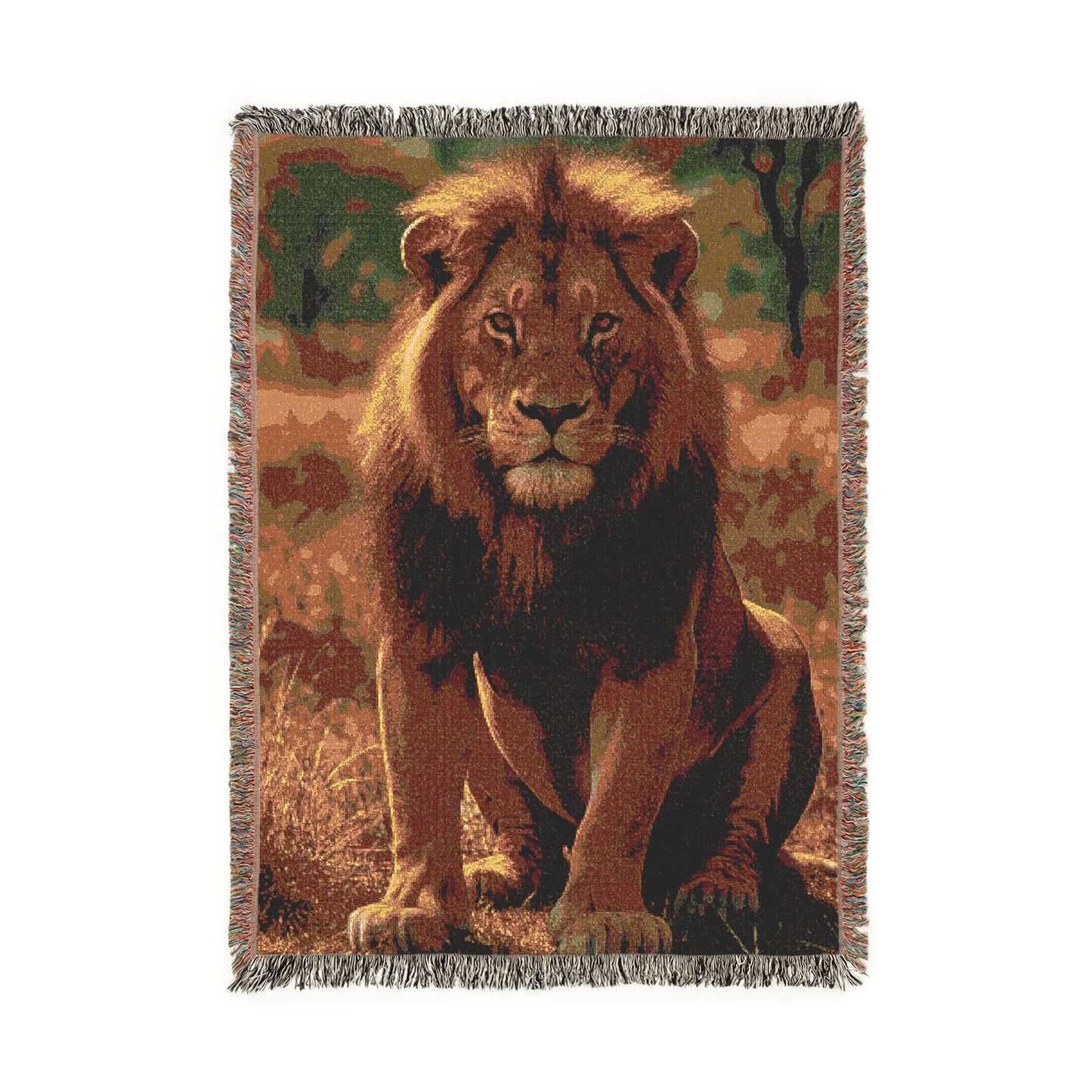Majestic Lion Woven Blanket - Cozy Home Décor for Animal Lovers