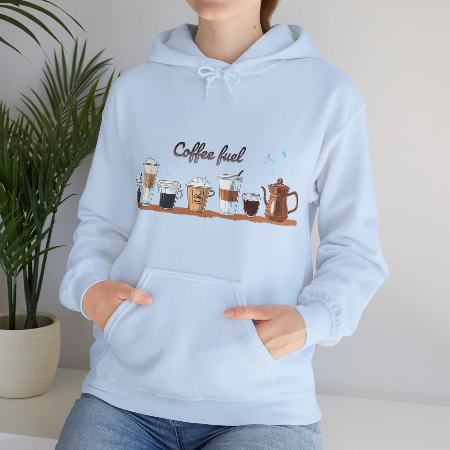 Unisex Heavy Blend™ Hooded Sweatshirt - Cozy Coffee Cups Design Hooded Sweatshirt