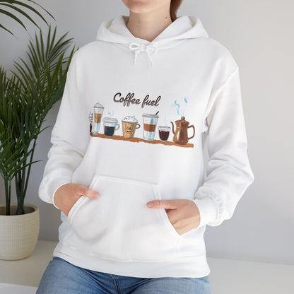 Unisex Heavy Blend™ Hooded Sweatshirt - Cozy Coffee Cups Design Hooded Sweatshirt