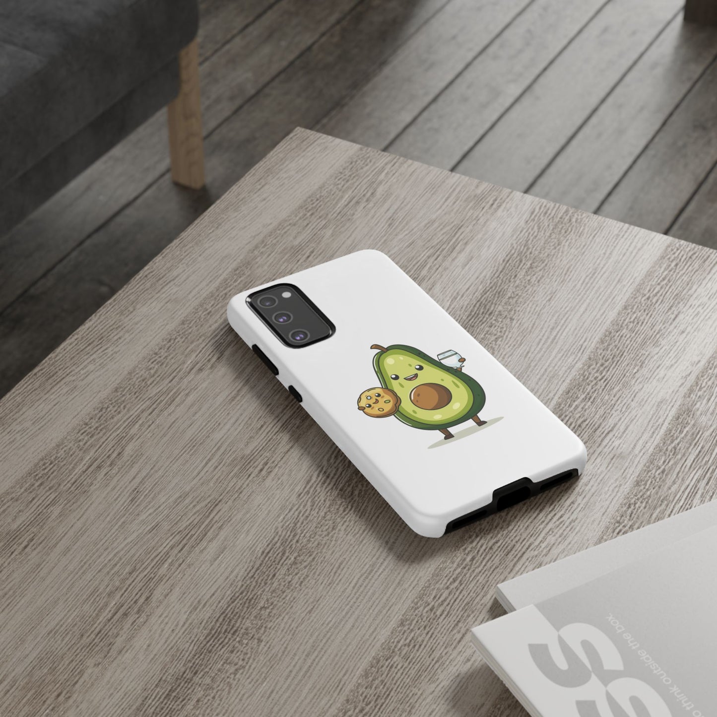 Tough Cases with Cute avocado cartoon character for iPhone, Samsung, and Google case