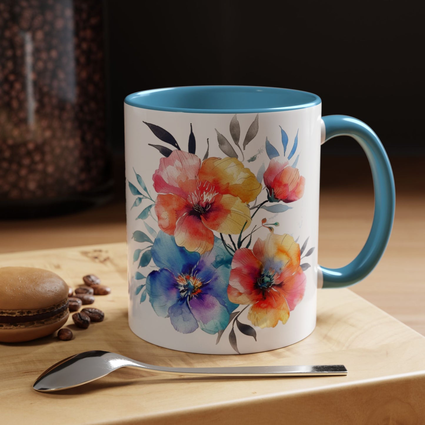 Oil colored  Wildflowers Accent Coffee Mug,  (11oz, 15oz)