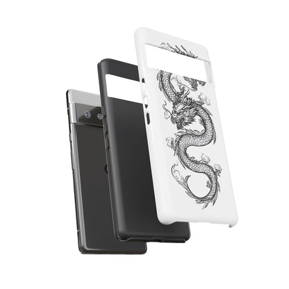 Dragons Phone Cases - Black Ink Tattoo Design of Dragons Tough Cases