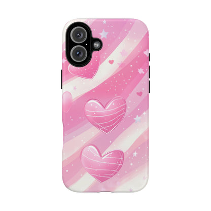 Pink Hearts Phone Case - iPhone, Samsung, and Google case