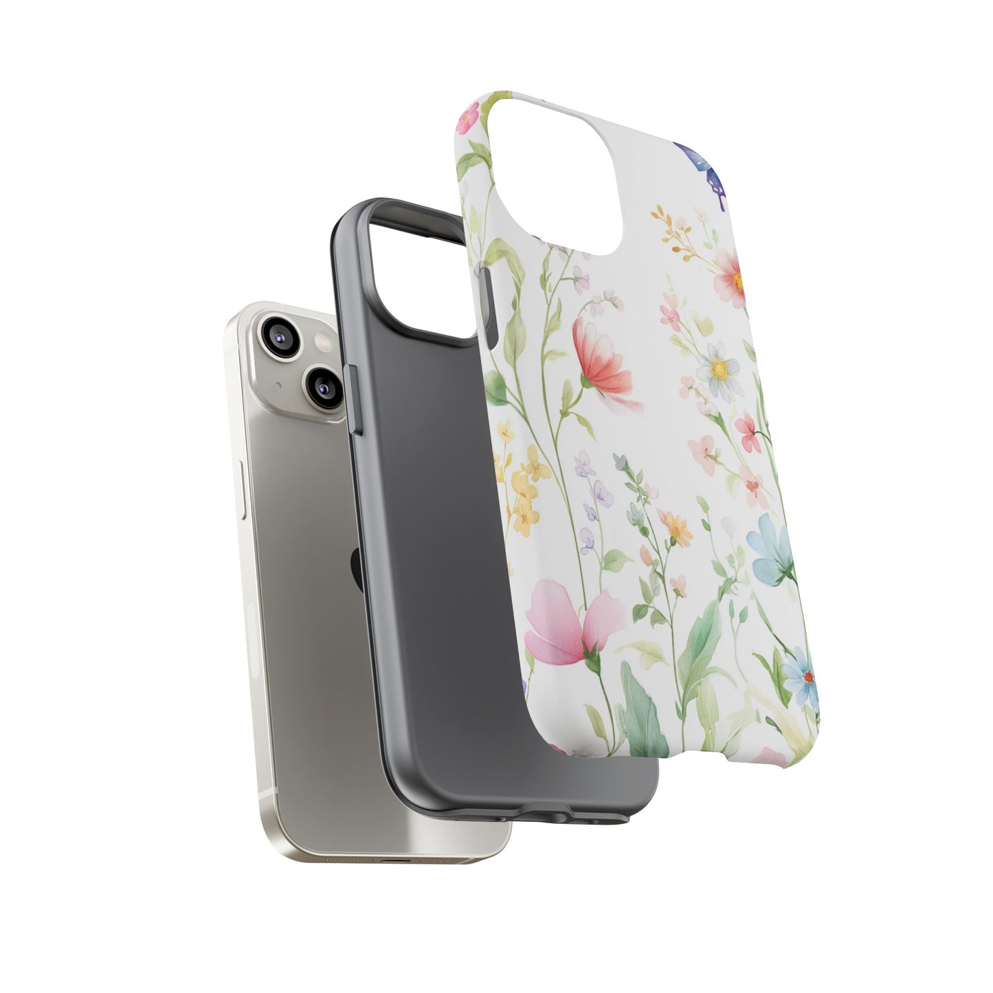 Watercolor Wildflower & Butterfly Phone Case - iPhone, Samsung, and Google case