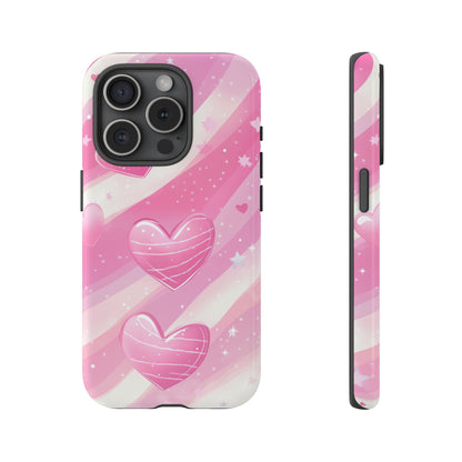 Pink Hearts Phone Case - iPhone, Samsung, and Google case