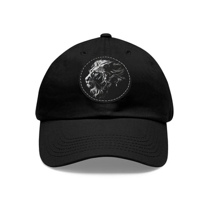 Dad Hat with Leather Patch and Lion Design – Stylish Casual Hat for Animal Lovers