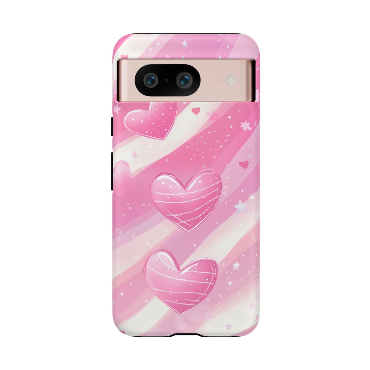 Pink Hearts Phone Case - iPhone, Samsung, and Google case