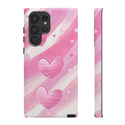 Pink Hearts Phone Case - iPhone, Samsung, and Google case