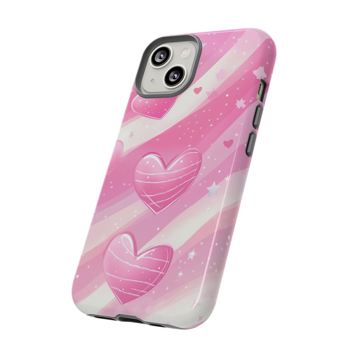 Pink Hearts Phone Case - iPhone, Samsung, and Google case