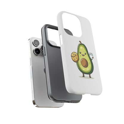 Tough Cases with Cute avocado cartoon character for iPhone, Samsung, and Google case