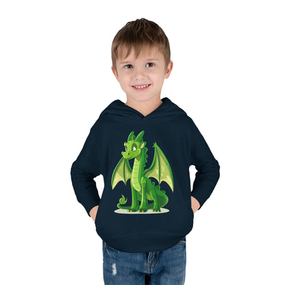 Toddler Pullover Fleece Hoodie - Cute Cartoon Dragon Design Hoodie