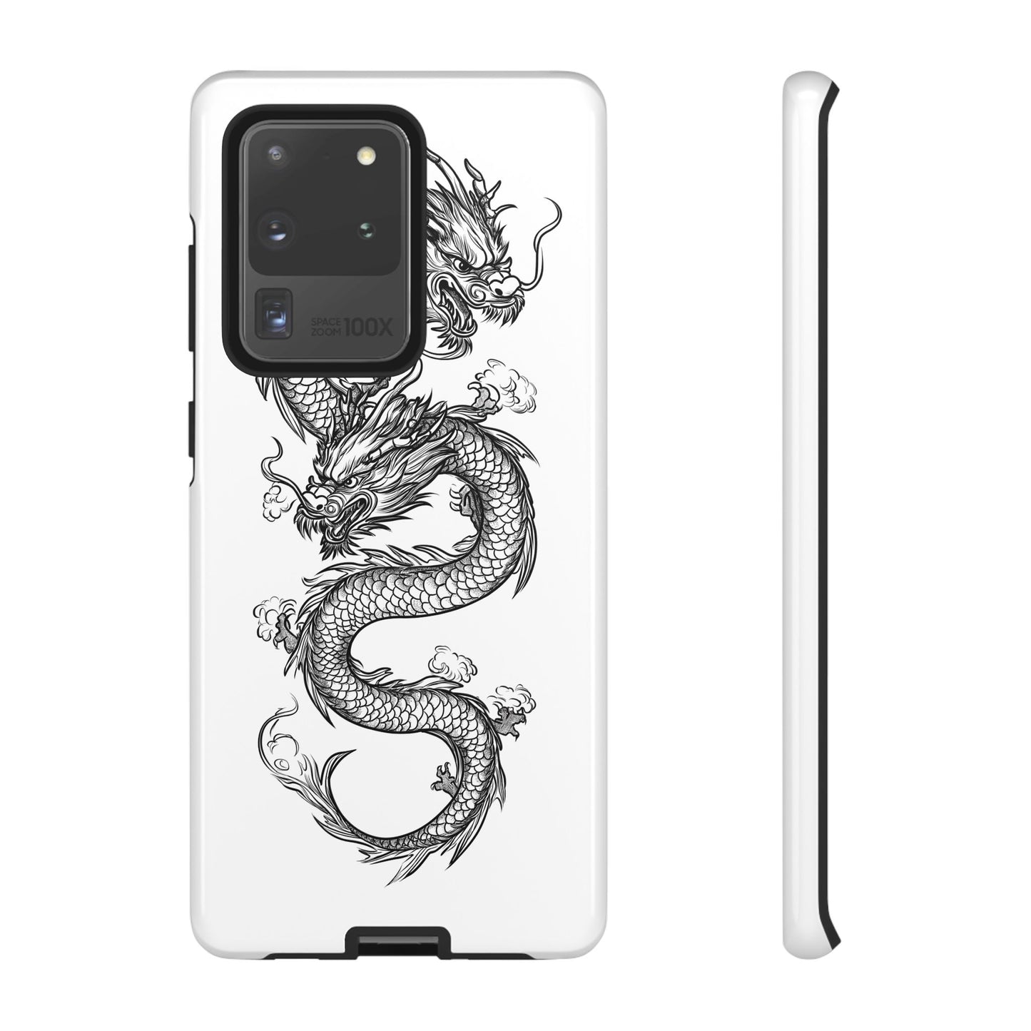 Dragons Phone Cases - Black Ink Tattoo Design of Dragons Tough Cases