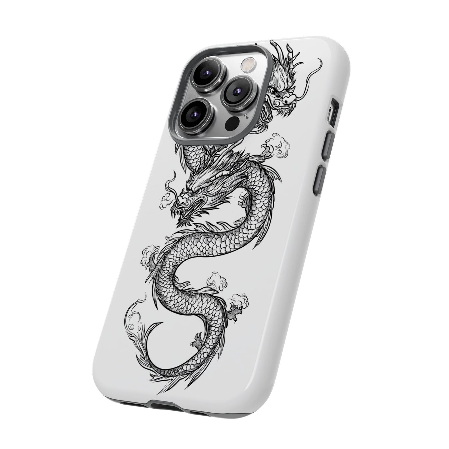 Dragons Phone Cases - Black Ink Tattoo Design of Dragons Tough Cases