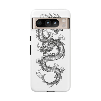 Dragons Phone Cases - Black Ink Tattoo Design of Dragons Tough Cases