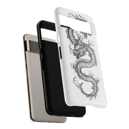 Dragons Phone Cases - Black Ink Tattoo Design of Dragons Tough Cases