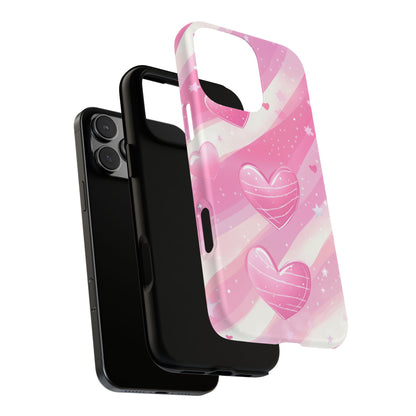 Pink Hearts Phone Case - iPhone, Samsung, and Google case