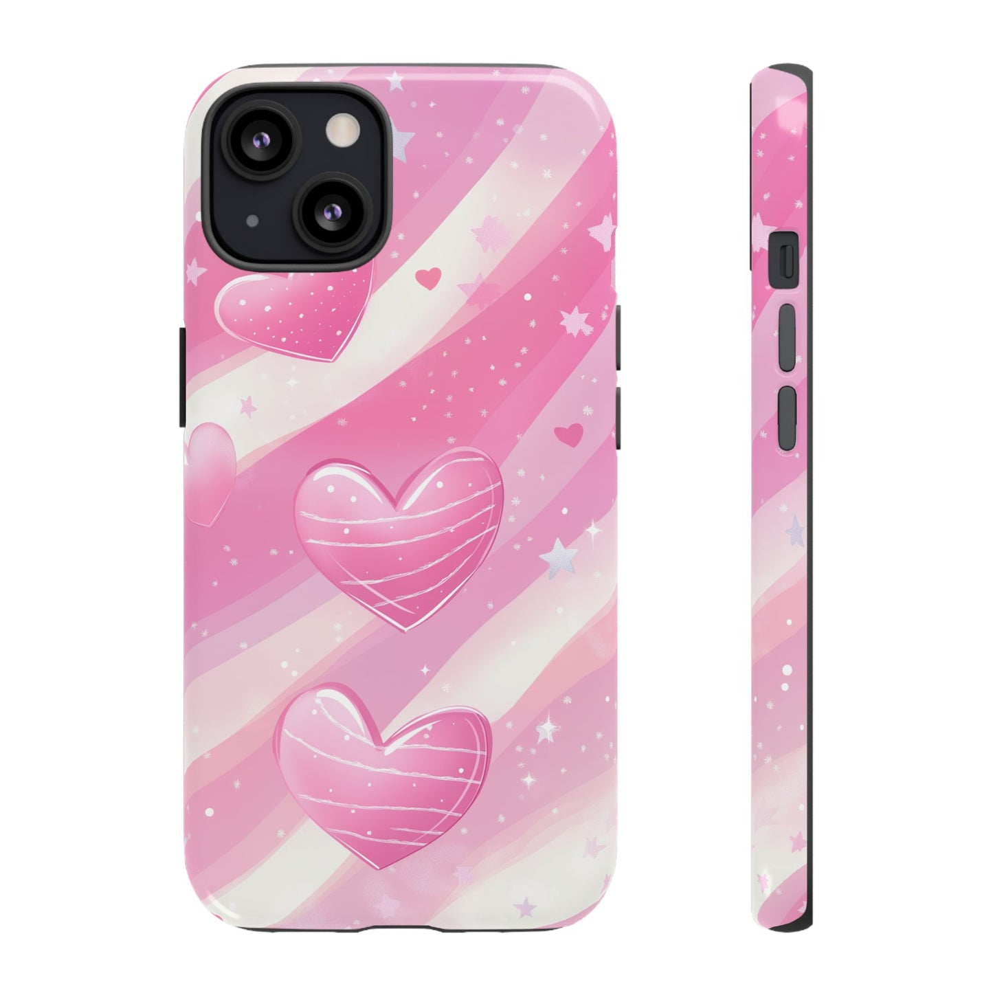 Pink Hearts Phone Case - iPhone, Samsung, and Google case