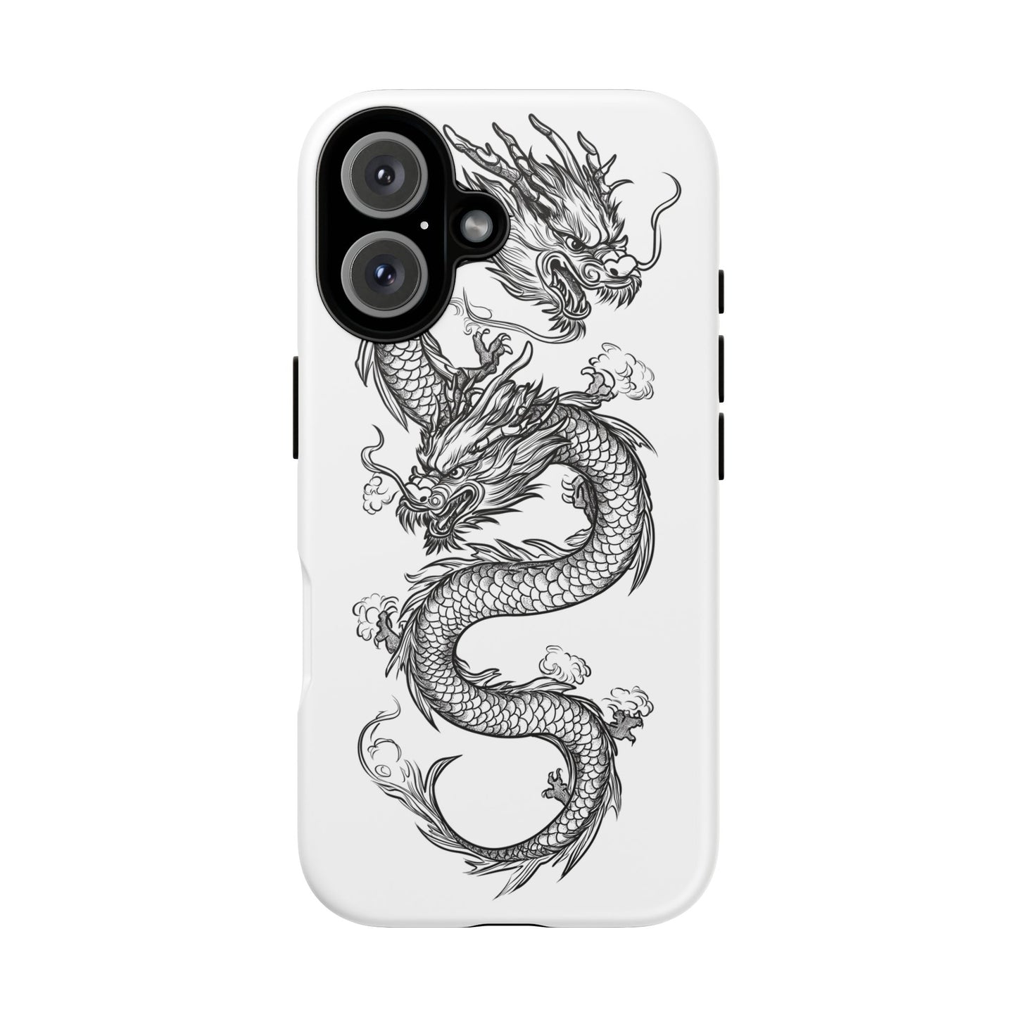 Dragons Phone Cases - Black Ink Tattoo Design of Dragons Tough Cases