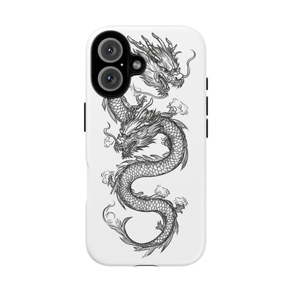 Dragons Phone Cases - Black Ink Tattoo Design of Dragons Tough Cases