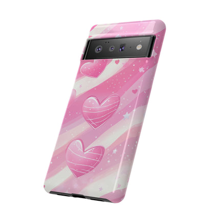 Pink Hearts Phone Case - iPhone, Samsung, and Google case