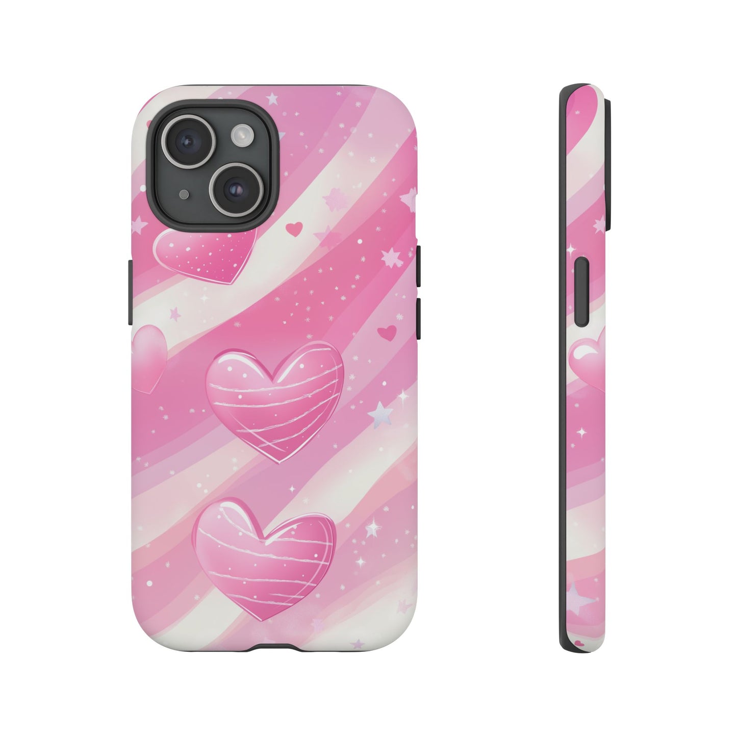 Pink Hearts Phone Case - iPhone, Samsung, and Google case