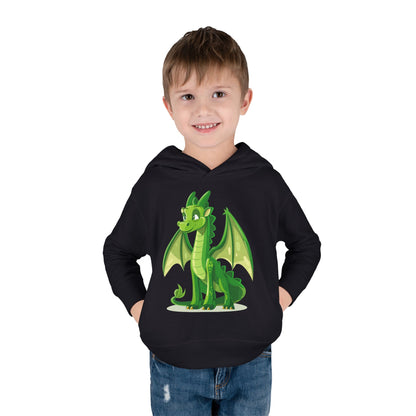 Toddler Pullover Fleece Hoodie - Cute Cartoon Dragon Design Hoodie