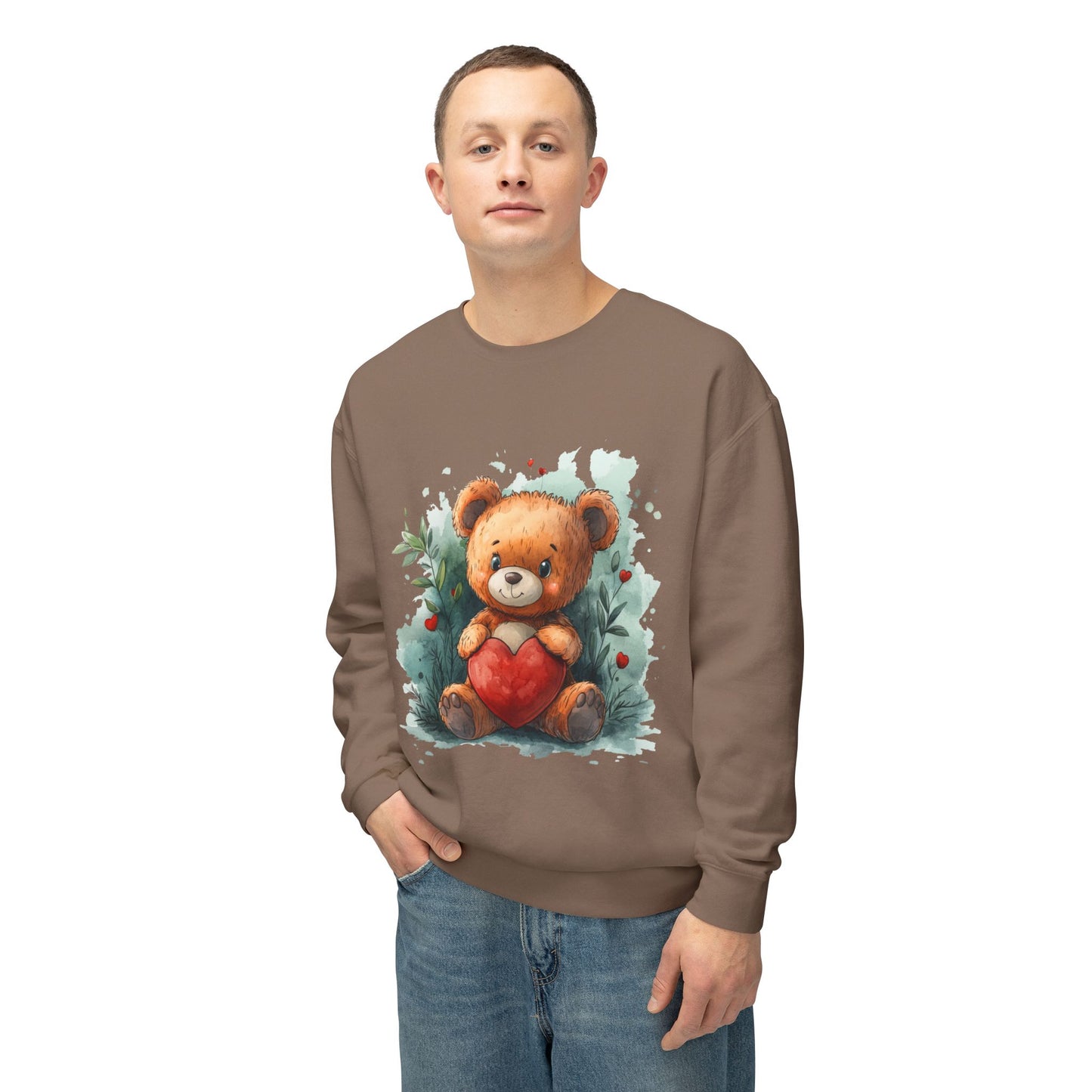 Teddy Bear Unisex Lightweight Crewneck Sweatshirt