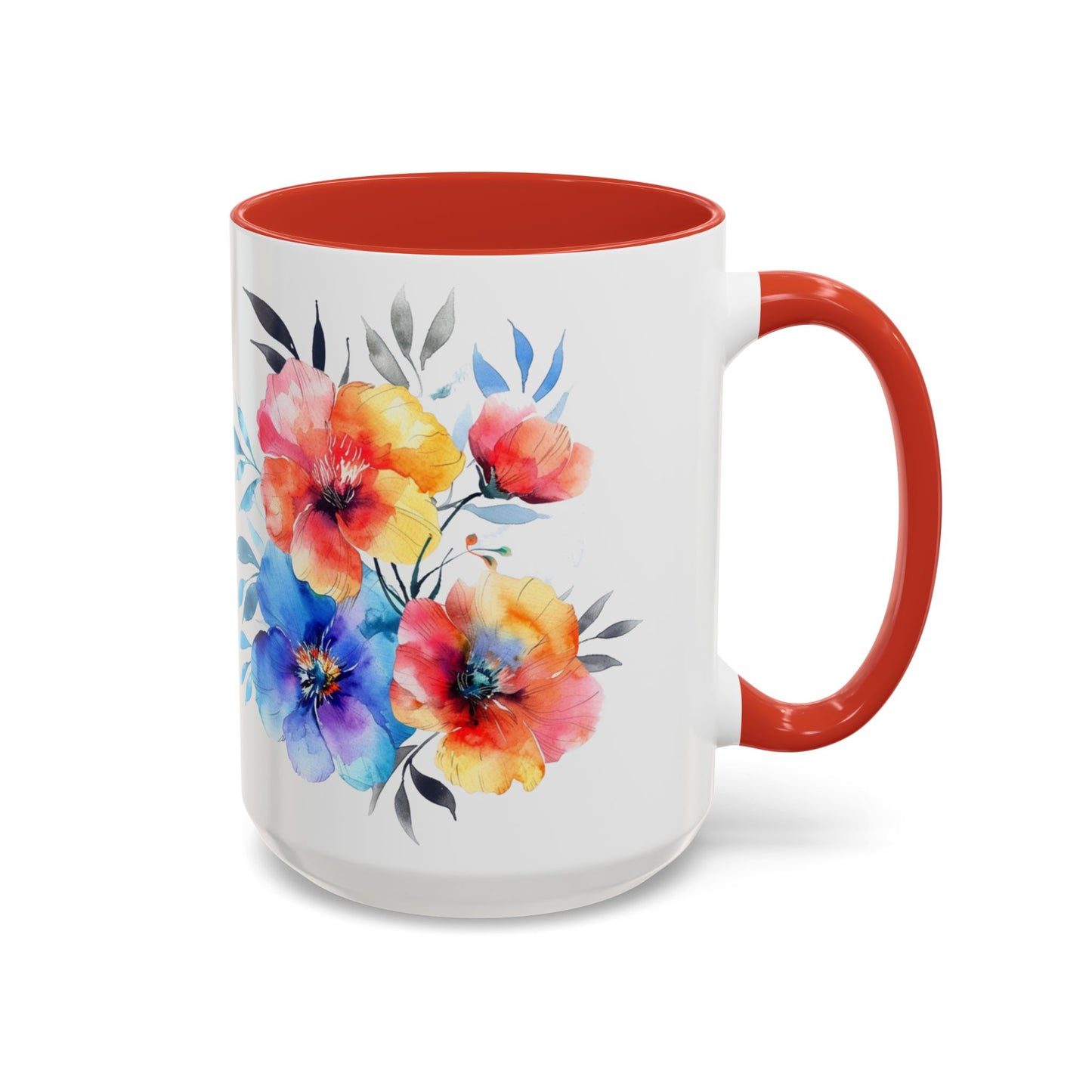 Oil colored  Wildflowers Accent Coffee Mug,  (11oz, 15oz)