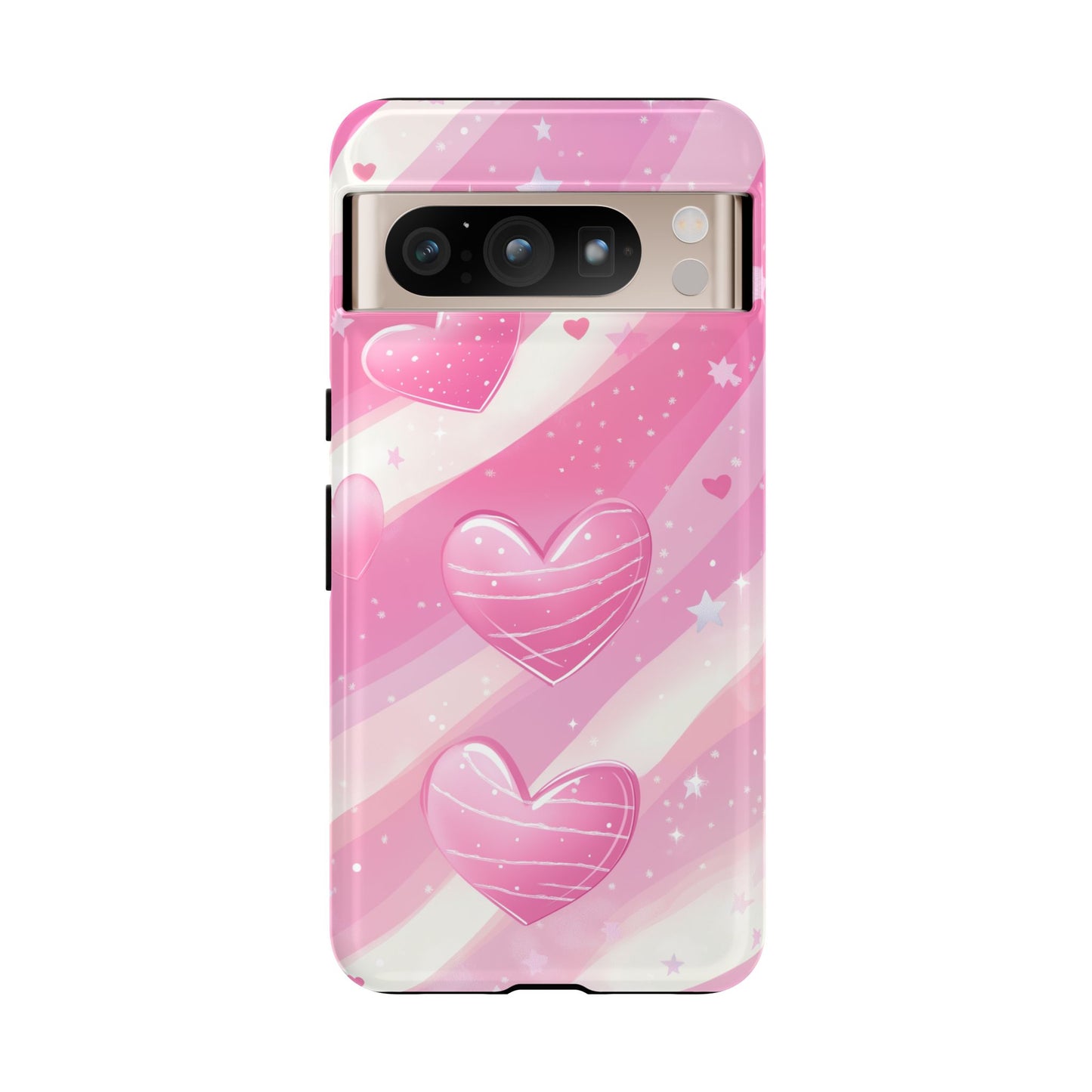 Pink Hearts Phone Case - iPhone, Samsung, and Google case