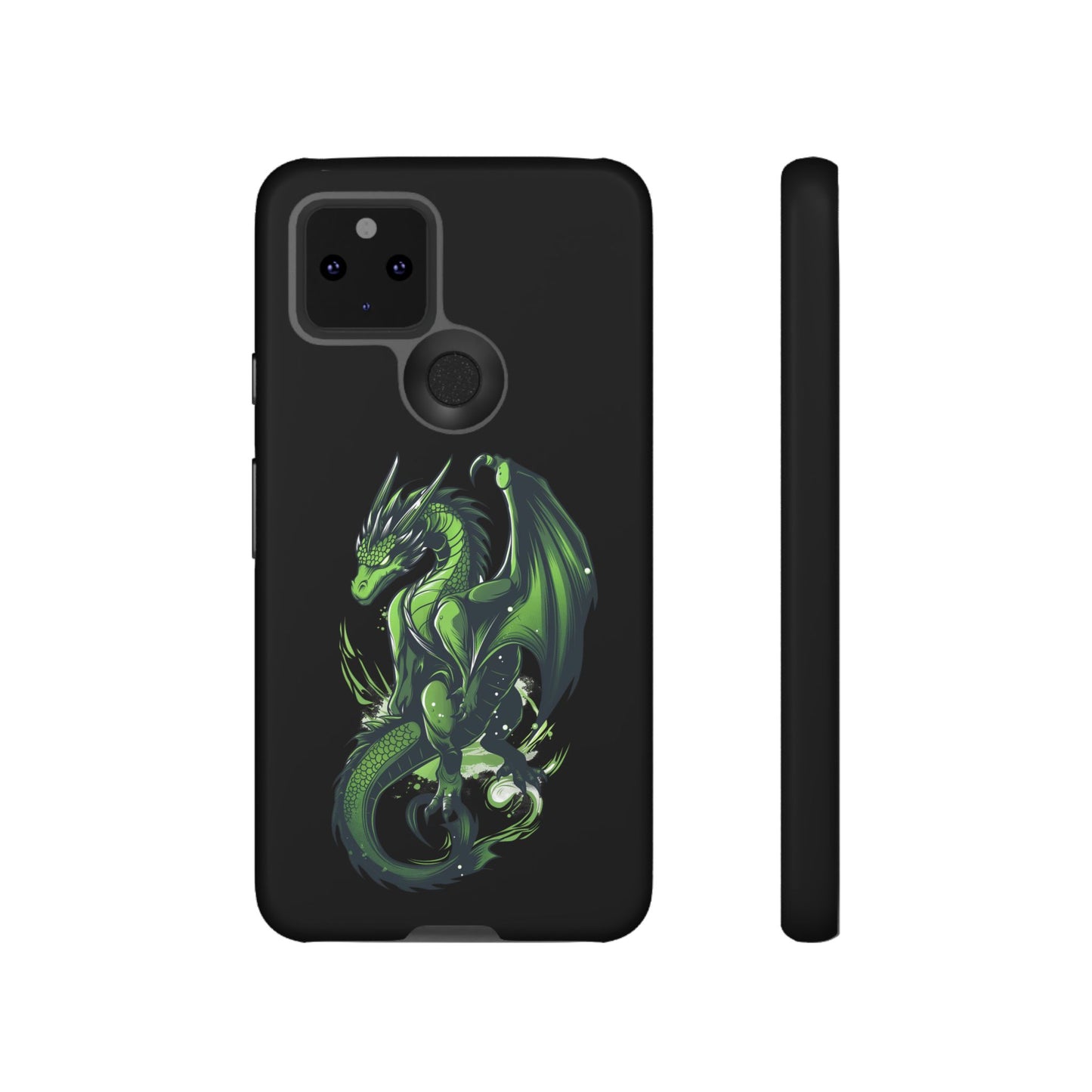 Tough Cases with Green Glowing Dragon design for iPhone, Samsung, and Google