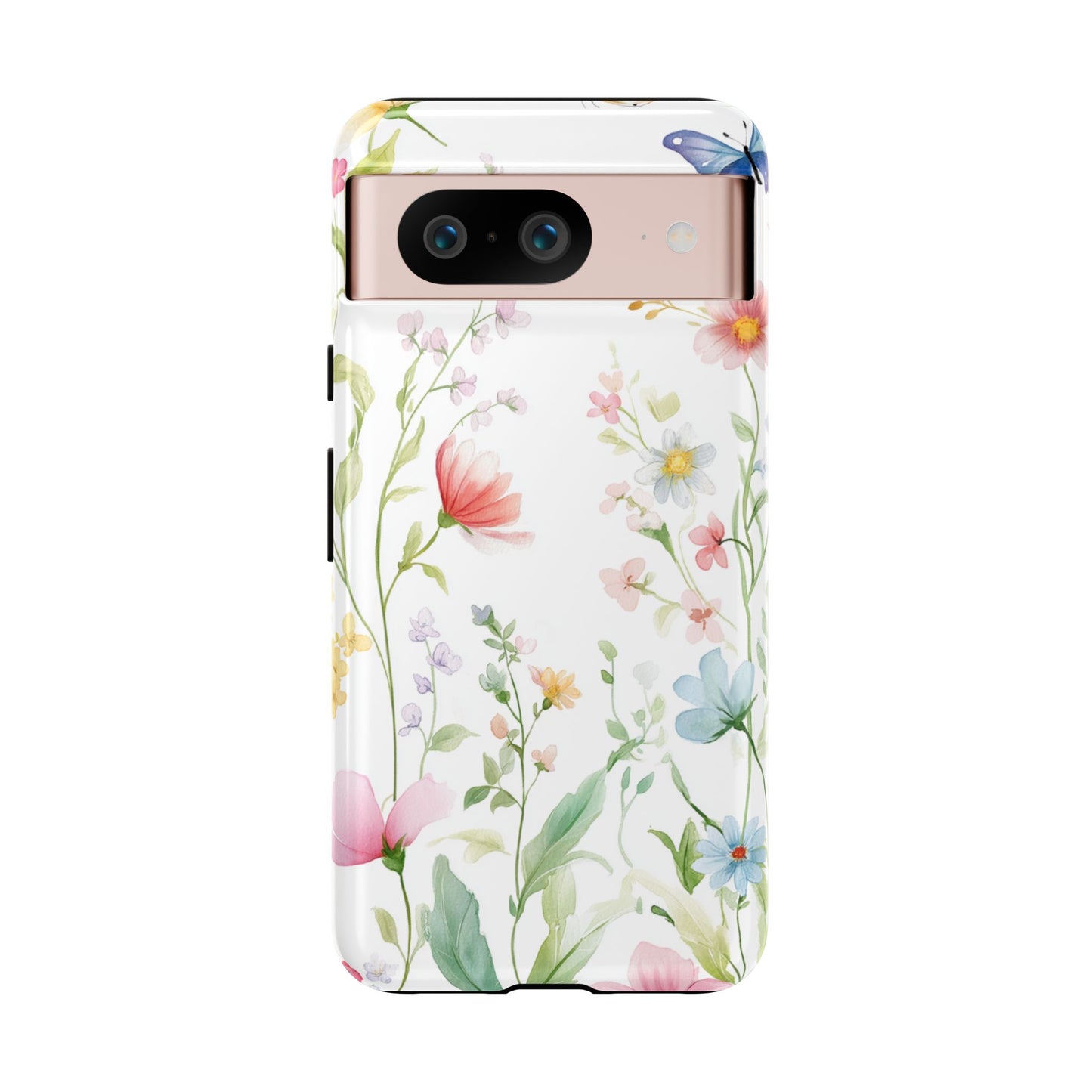 Watercolor Wildflower & Butterfly Phone Case - iPhone, Samsung, and Google case