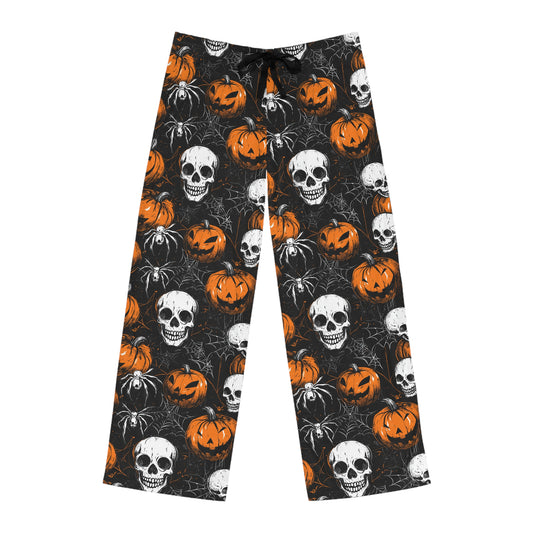 Halloween Men's Pajama Pants - Pumpkins, Skulls, and Spiders Pajama Pants