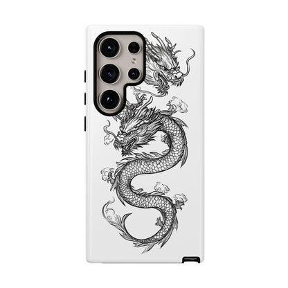 Dragons Phone Cases - Black Ink Tattoo Design of Dragons Tough Cases