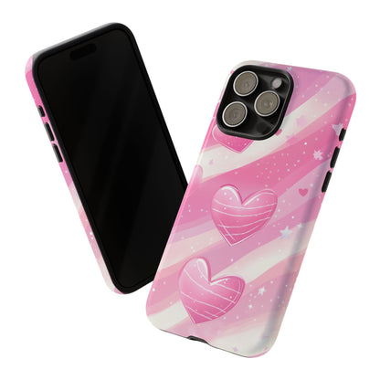 Pink Hearts Phone Case - iPhone, Samsung, and Google case