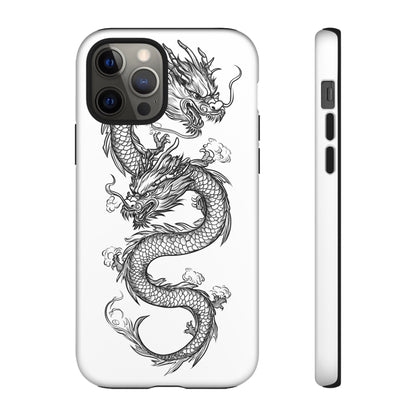 Dragons Phone Cases - Black Ink Tattoo Design of Dragons Tough Cases