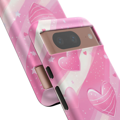 Pink Hearts Phone Case - iPhone, Samsung, and Google case