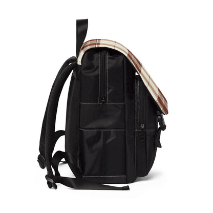 Unisex Casual Shoulder Backpack - Front Flap design Backpack - Plaid Backpack