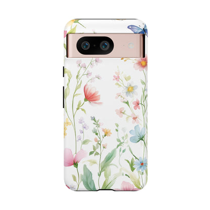 Watercolor Wildflower & Butterfly Phone Case - iPhone, Samsung, and Google case