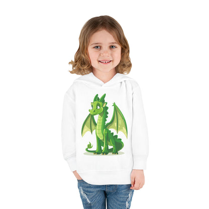 Toddler Pullover Fleece Hoodie - Cute Cartoon Dragon Design Hoodie