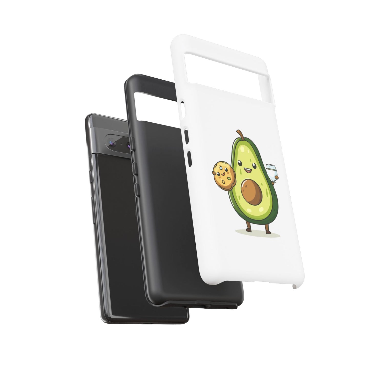 Tough Cases with Cute avocado cartoon character for iPhone, Samsung, and Google case