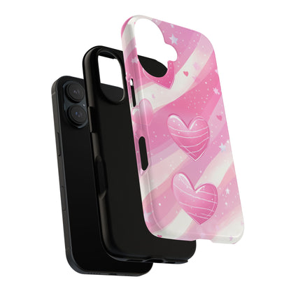 Pink Hearts Phone Case - iPhone, Samsung, and Google case