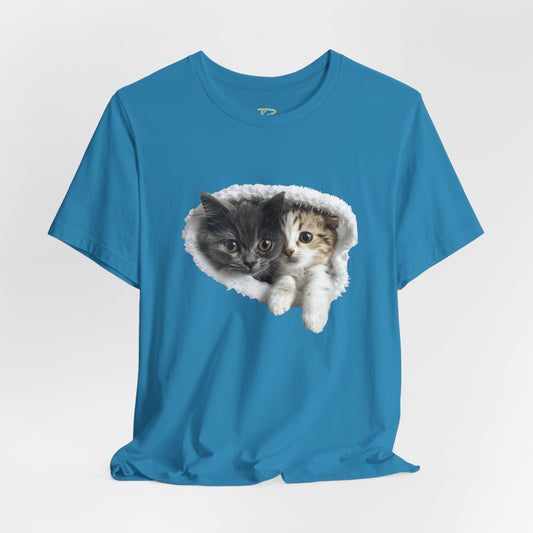 Cute Cats T-shirt for Cat Lovers - Lightweight Fabric Tee