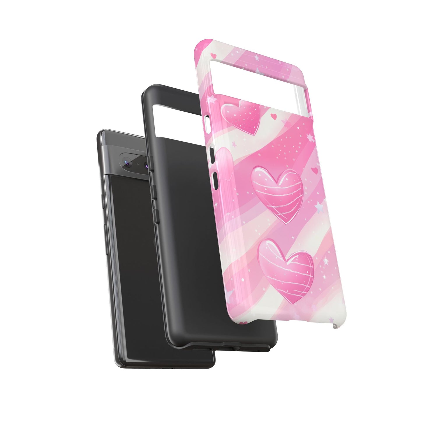 Pink Hearts Phone Case - iPhone, Samsung, and Google case