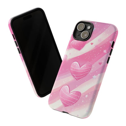 Pink Hearts Phone Case - iPhone, Samsung, and Google case