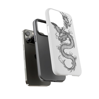 Dragons Phone Cases - Black Ink Tattoo Design of Dragons Tough Cases