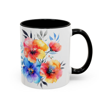 Oil colored  Wildflowers Accent Coffee Mug,  (11oz, 15oz)