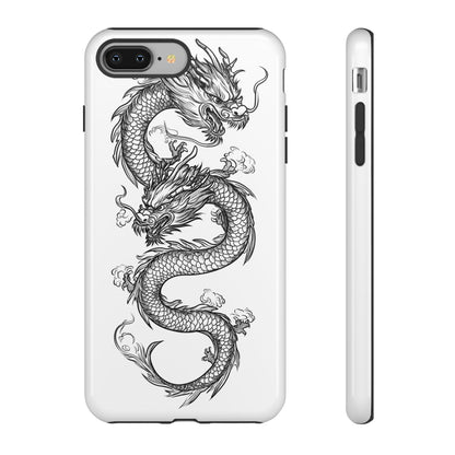 Dragons Phone Cases - Black Ink Tattoo Design of Dragons Tough Cases